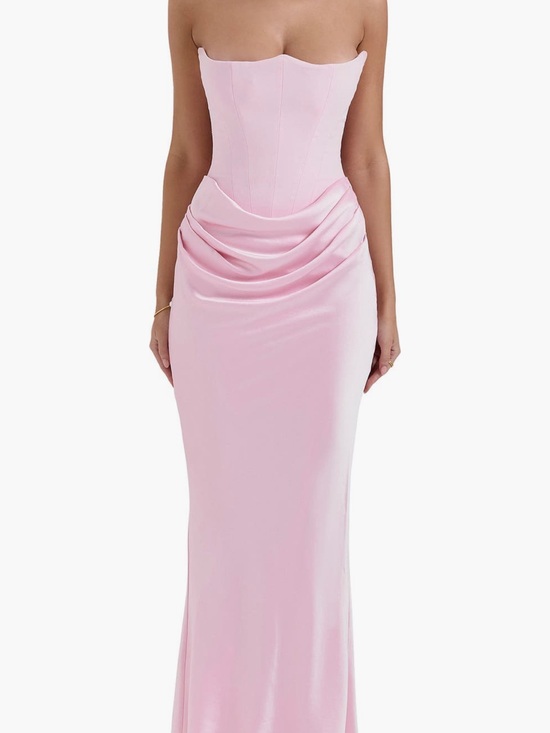 House of CB Dresses & Skirts - House of CB Persephone Pale Pink Strapless Drape Corset Gown